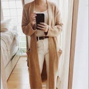 Jenni Kayne Long Camel Sweater Coat Duster
